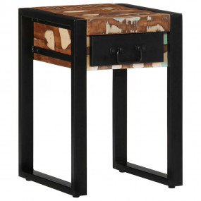 Side Table Multicolor Solid reclaimed wood Small Side T...