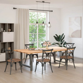 Coffee Table Leg Set of 2 Anthracite Powder-coated stee...