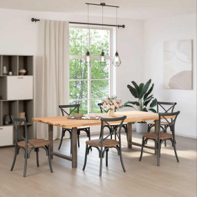 Coffee Table Leg Set of 2 Natural Steel Powder-coated s...