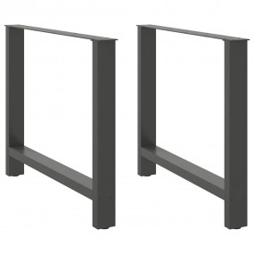 Coffee Table Leg Set of 2 Anthracite Powder-Coated Stee...