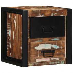 Bedside Cabinet Set of 2 Multicolor Solid reclaimed woo...