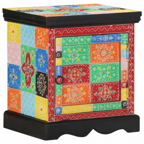 Bedside Cabinet Multicolored Solid mango wood, engineer...