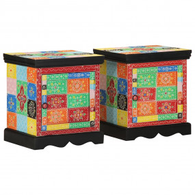 Bedside Cabinet Set of 2 Multicolour