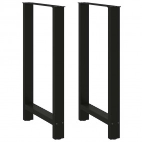 Coffee Table Leg Set of 2 Black Powder-Coated Steel Sta...