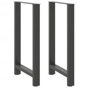 Coffee Table Leg Set of 2 Anthracite Powder-coated stee...
