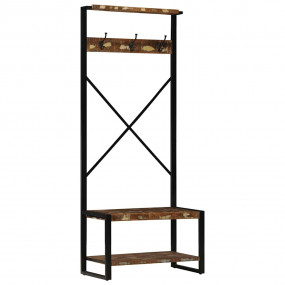 Clothes Rack Multicolor Solid reclaimed wood 31.5 x 15....