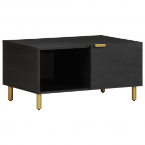 Coffee Table Black Engineered wood, solid mango wood, b...