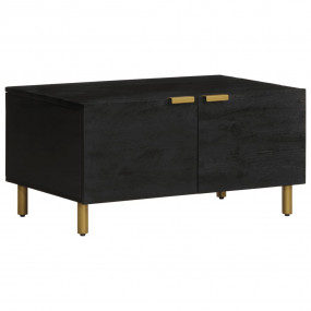 Coffee Table Black Engineered wood, solid mango wood, b...