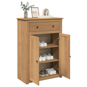 Shoe Cabinet Honey Solid pine wood, Engineered wood Med...