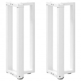 Console Table Leg White Powder-Coated Steel Medium