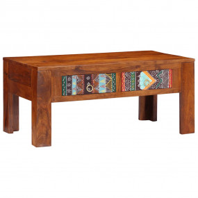 Coffee Table Honey brown Solid acacia wood 35.4x19.7x15...