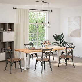 Dining Table Leg White Powder-coated steel Medium Level...