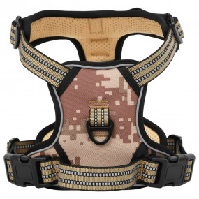 Imag:Dog Harness Camouflage brown Polyester S Adjustable Armrests