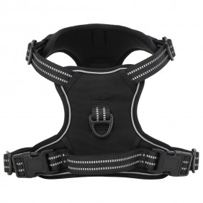 Dog Harness Black Polyester Medium Adjustable Armrests