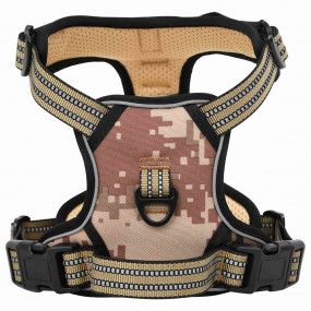 Imag:Dog Harness Camouflage brown Polyester L Adjustable Armrests