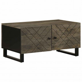 Coffee Table Black Solid mango wood, engineered wood, m...