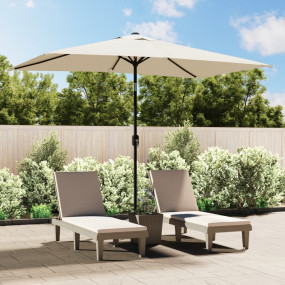 Garden Parasol Sandy White 100% Polyester, Steel 78.7 x...