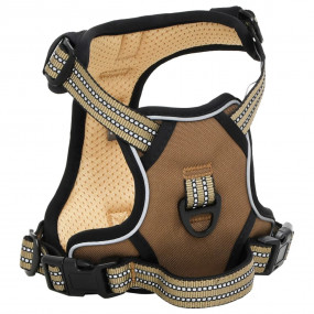 Dog Harness Brown Polyester XL Adjustable Armrests Dog ...