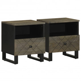 Bedside Cabinet Set of 2 Black