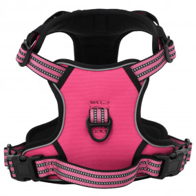 Dog Harness Pink Polyester XL Dog Harness Adjustable Ar...