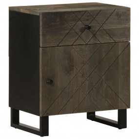 Bedside Cabinet Black Solid mango wood, engineered wood...