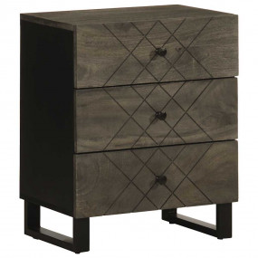 Bedside Cabinet Black Solid mango wood Bedside Cabinet