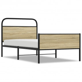 Bed Frame Sonoma oak Steel, engineered wood Twin Durabl...