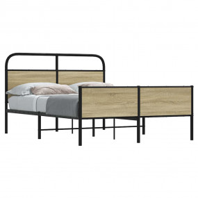 Bed Frame Sonoma oak Steel Double Sturdy Bed Frame
