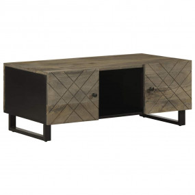 Coffee Table Black Solid Mango Wood Large Coffee Table