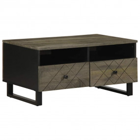 Coffee Table Black Solid mango wood, engineered wood, m...