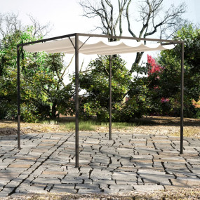 Garden Gazebo Beige Sturdy Powder-coated Steel Frame