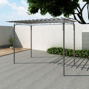 Garden Arch Brown Steel Large Decorative Inlays Garden ...