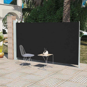 Side Awning Black Steel 63 x 118.1 in Retractable Patio...