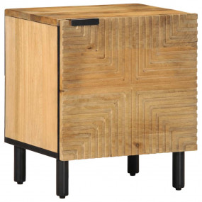 Bedside Cabinet Brown Solid Mango Wood Medium Bedside C...