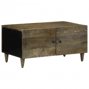 Coffee Table Light grey Mango wood, engineered wood, an...