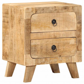 Nightstand Rough Mango Solid Mango Wood 15.7x12.6x18.1 ...