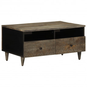 Coffee Table Light Grey Solid Mango Wood Medium Coffee ...