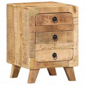 Bedside Cabinet Rough Mango Solid Rough Mango Wood Medi...