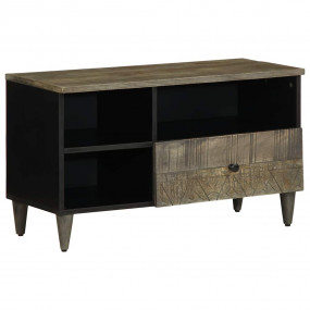 TV Cabinet Black Solid mango wood, engineered wood Stan...