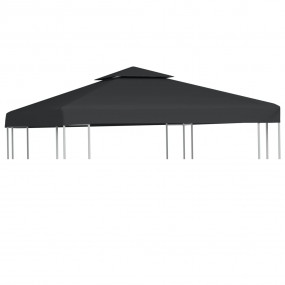 Gazebo Canopy Dark Grey Polyester with PVC coating 10 x...