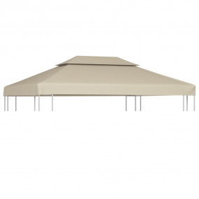 Gazebo Canopy Beige Polyester 3x13.1ft Durable Gazebo C...