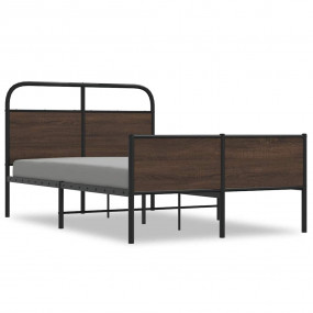 Bed Frame Brown Oak Steel frame, engineered wood panels...