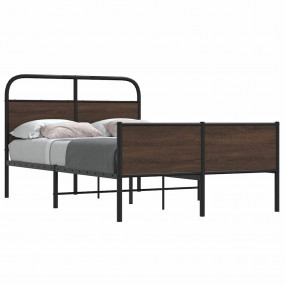 Bed Frame Brown Oak Steel Full Bed Frame Rectangular