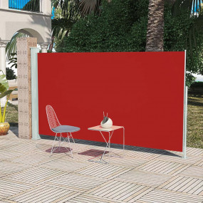 Side Awning Red Polyester 63 x 118.1 in Adjustable Armr...