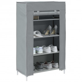 Shoe Cabinet Grey Non-woven fabric, powder-coated steel...