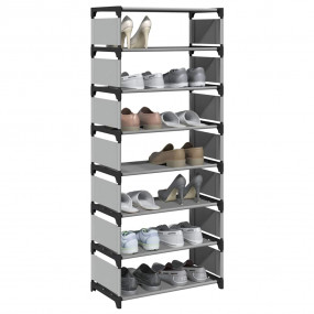 Shoe Rack Grey Non-woven fabric and powder-coated steel...
