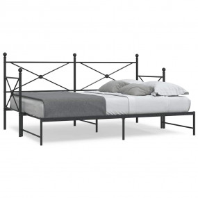 Daybed With Trundle Black Steel Queen Expandable