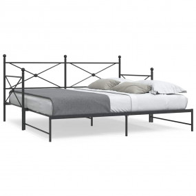 Daybed With Trundle Black Steel 42.1 x 79.9 in