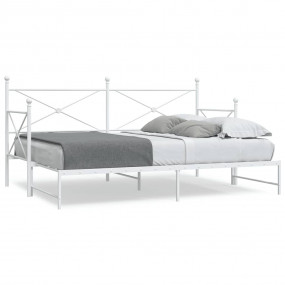 Daybed With Trundle White Steel Double