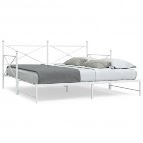 Daybed With Trundle White Steel 42.1 x 85.8 in